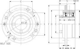 QMCW15J215S Eccentric Piloted Flange Cartridge Mounted Bearings