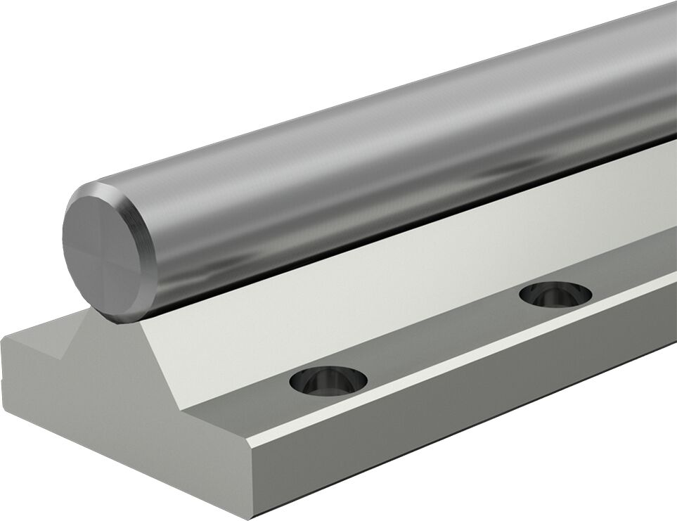 Shaft support rail with shaft mounted (heat-treated steel), 30-SFRA-H6
