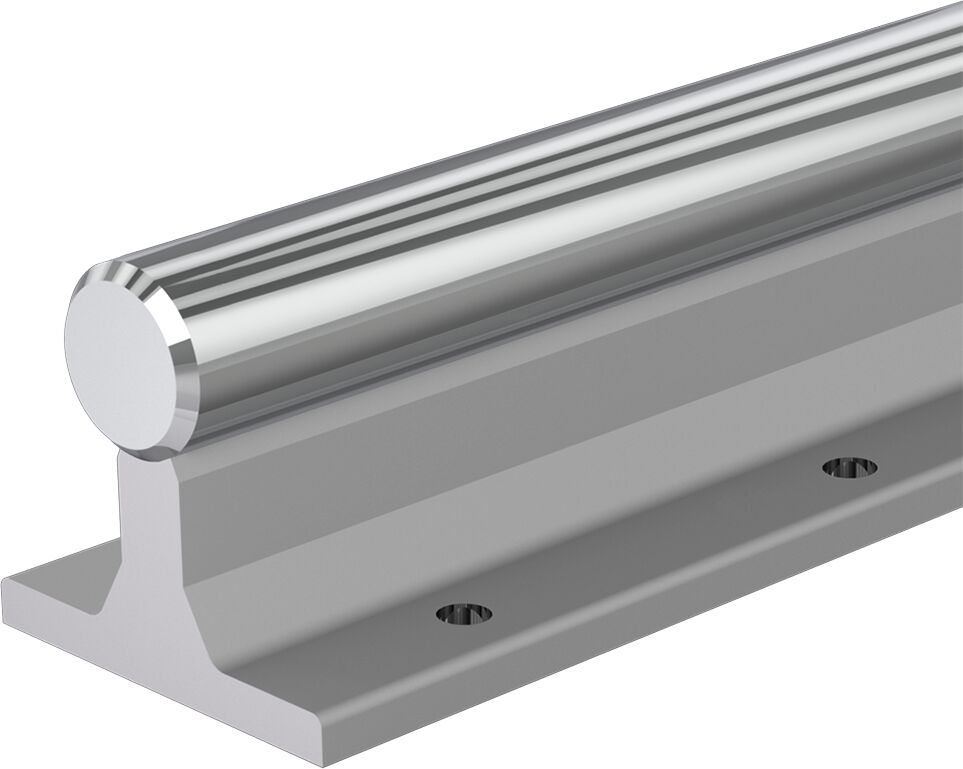 Shaft support rail with shaft mounted (corrosion-resistant steel), 25-AFH2-H6