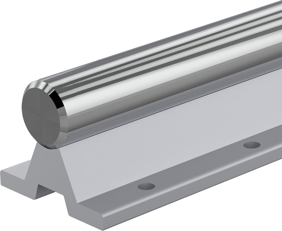 Shaft support rail with shaft mounted (corrosion-resistant steel), 25-AFE2-H6