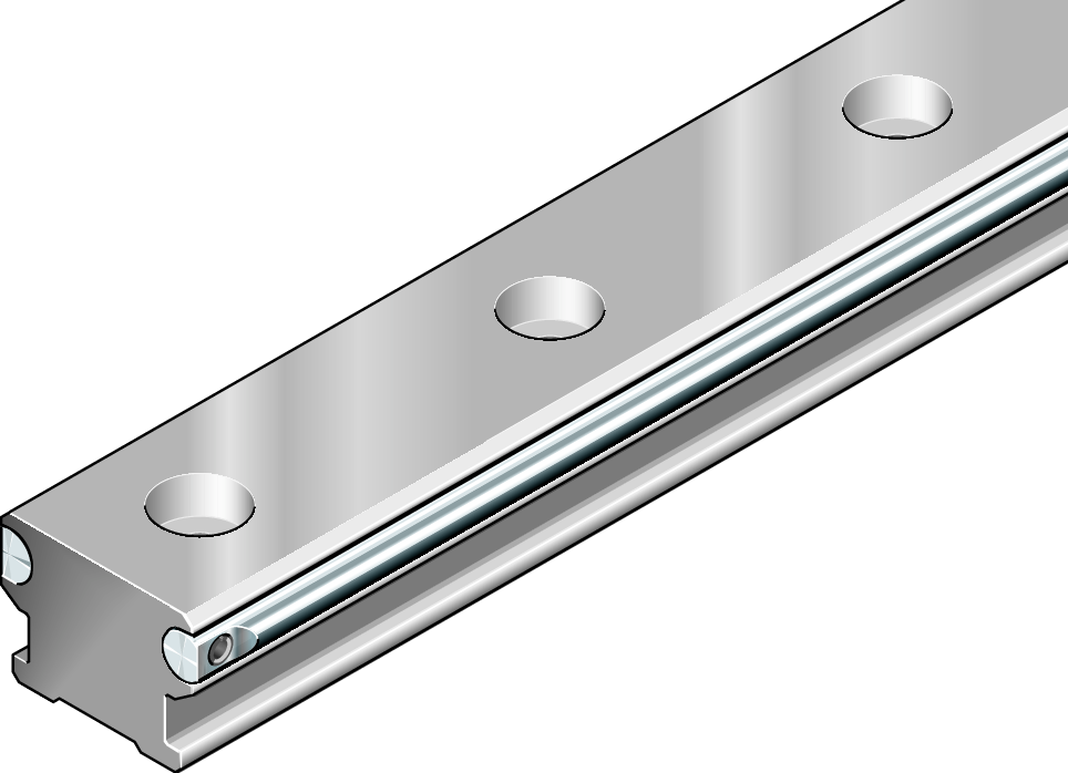 Cam roller guide rail, SNS, size 42, aluminum-NRII, standard bores