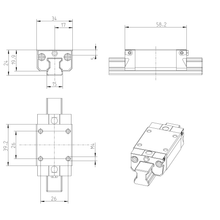 Load image into Gallery viewer, Ball runner block, SNS, size 15, steel CS, accuracy standard, low preload
