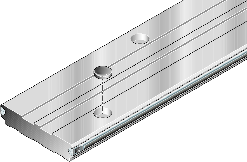 Cam roller guide rail, BNN, size 52, aluminum-NRII, standard bores