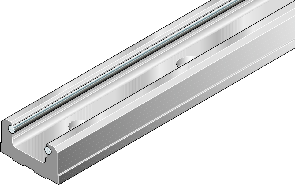 Cam roller guide rail, UNH, size 20, aluminum-NRII, standard bores